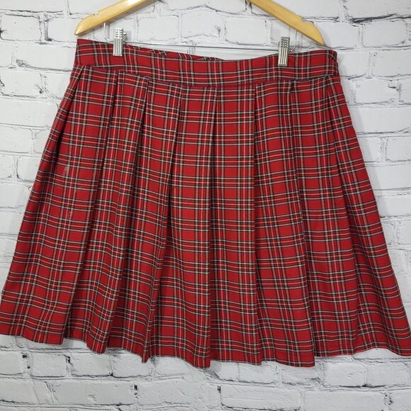 Vintage Y2K Lip Service Kilt Mens 36W 22L Red Tartan Plaid Goth Punk Flaw-Hole - Picture 8 of 11
